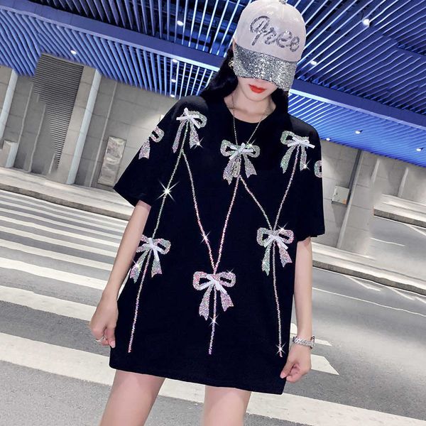 women's t-shirt 2022 summer fashion streetwear rhinestone bow tshirt women casual loose tees lady s4xl 40150kg j230504, White
women's t-shirt 2022 summer fashion streetwear rhinestone bow tshirt women casual loose tees lady s4xl 40150kg j230504, White
