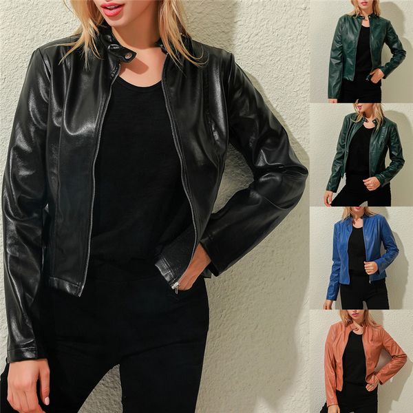 women's jackets new ladies slim faux leather jacket stand-up collar long sleeve overcoat zipper cardigan short coat abrigos mujer invie, Black;brown
women's jackets new ladies slim faux leather jacket stand-up collar long sleeve overcoat zipper cardigan short coat abrigos mujer invie, Black;brown