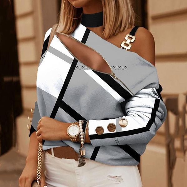 t-shirt vintage pattern print women and blouses spring one shoulder hollow out office shirt autumn long sleeve chain strap pullover, White
t-shirt vintage pattern print women and blouses spring one shoulder hollow out office shirt autumn long sleeve chain strap pullover, White