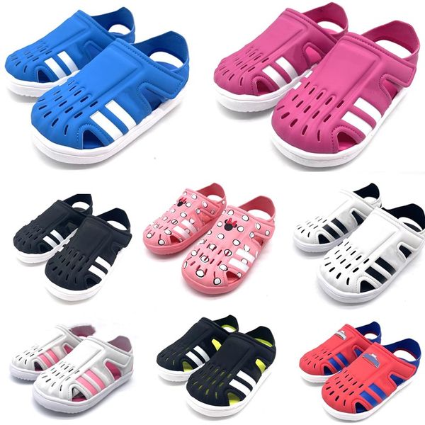 designer rapidazen toddlers sandals kids shoes flat children's summer hole sandal with soft soles baby infant boys girls youth non-slip, Black;red