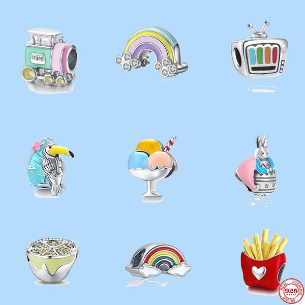 925 charm beads accessories fit pandora charms jewelry jewelry gift wholesale ice cream rainbow apple pizza dangle, Black
925 charm beads accessories fit pandora charms jewelry jewelry gift wholesale ice cream rainbow apple pizza dangle, Black