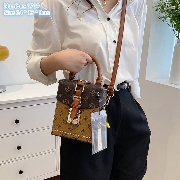 Outlet factory ladies shoulder bags 3 colors street fashion styling leather hard box bag sweet printed handbag personalized rivet mobile phone coin purse 878#, Brown
Outlet factory ladies shoulder bags 3 colors street fashion styling leather hard box bag sweet printed handbag personalized rivet mobile phone coin purse 878#, Brown