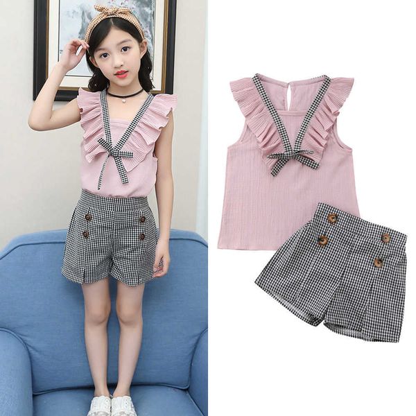 clothing sets 2-7y summer sweet fashion toddler baby girls sets sleeveless ruffles pink vest plaid button shorts clothes 2pcs aa230504, White
clothing sets 2-7y summer sweet fashion toddler baby girls sets sleeveless ruffles pink vest plaid button shorts clothes 2pcs aa230504, White