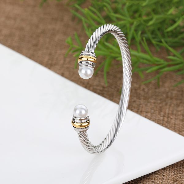 bracelet luxury designer twisted pearl head women fashion versatile twist bracelets jewelry platinum plated wedding gifts 5mm bangle, Black
bracelet luxury designer twisted pearl head women fashion versatile twist bracelets jewelry platinum plated wedding gifts 5mm bangle, Black