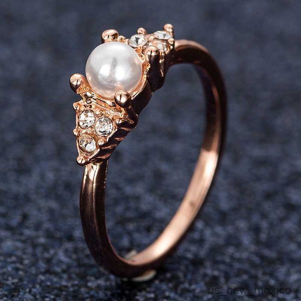 band rings pearl engagement ring creative rose gold women retro art deco wedding jewelry unique anniversary gift, Silver 
band rings pearl engagement ring creative rose gold women retro art deco wedding jewelry unique anniversary gift, Silver
