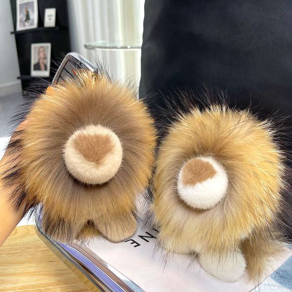 16cm/6.2" real genuine mink fur lion keychain pompom ball bag charm purse bag car phone pendant keyring kids toy, Silver
16cm/6.2" real genuine mink fur lion keychain pompom ball bag charm purse bag car phone pendant keyring kids toy, Silver