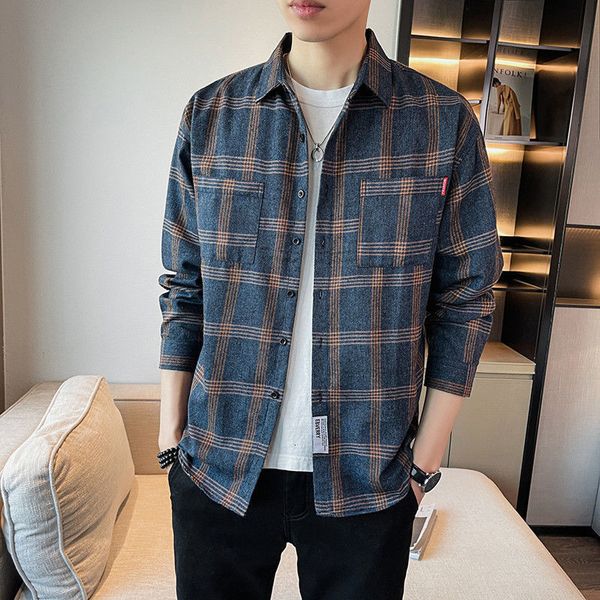men's casual shirts fashion lapel button spliced pockets lattice shirts men's clothing autumn new oversized casual all-match kore, White;black
men's casual shirts fashion lapel button spliced pockets lattice shirts men's clothing autumn new oversized casual all-match kore, White;black