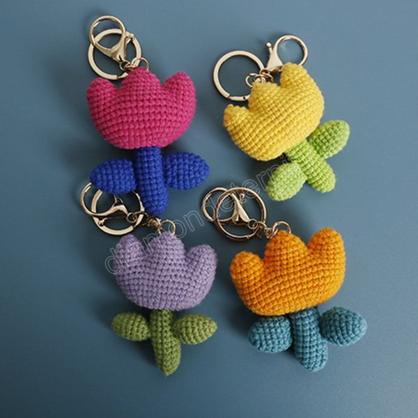 creative crochet tulip key chain handmade flower pendant keychain for women girls bag car hang decor fashion charms keyring, Silver
creative crochet tulip key chain handmade flower pendant keychain for women girls bag car hang decor fashion charms keyring, Silver
