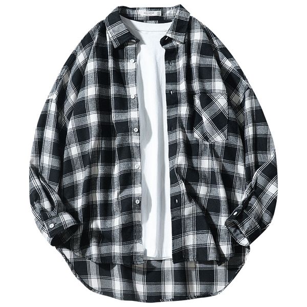 japanese plaid long-sleeved shirt men's loose everything casual couple tooling jacket shirt coat, Black;brown
japanese plaid long-sleeved shirt men's loose everything casual couple tooling jacket shirt coat, Black;brown