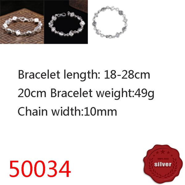 50034 hip hop s925 sterling silver bracelet punk style personalized youth cross flower dice square letter ball jewelry couple popular access, Golden;silver
50034 hip hop s925 sterling silver bracelet punk style personalized youth cross flower dice square letter ball jewelry couple popular access, Golden;silver
