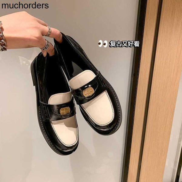 miu family single shoe high definite gold coin lefu shoes women's 2023 new round head english style small leather shoes, Black
miu family single shoe high definite gold coin lefu shoes women's 2023 new round head english style small leather shoes, Black