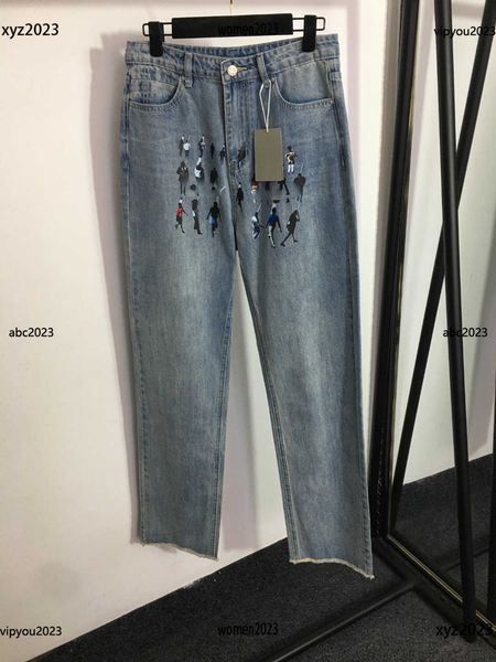 designer women pants character printing denim pants high waist trousers new arrival, Blue
designer women pants character printing denim pants high waist trousers new arrival, Blue
