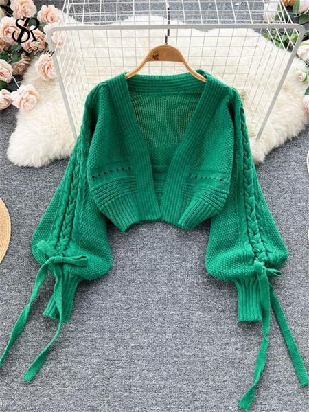 sweaters singreiny retro casual short knitted cardigan tie design long sleeve loose 2022 winter fashion streetwear sweater coat, White;black
sweaters singreiny retro casual short knitted cardigan tie design long sleeve loose 2022 winter fashion streetwear sweater coat, White;black