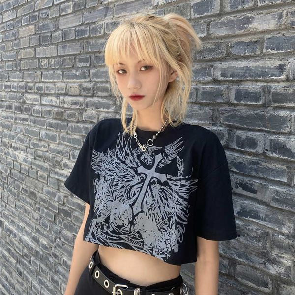 women's t-shirt gothic style crop t shirt for women fashion clothing tshirt summer harajuku tee cropgoth emo alt clothes dropship j2305, White
women's t-shirt gothic style crop t shirt for women fashion clothing tshirt summer harajuku tee cropgoth emo alt clothes dropship j2305, White