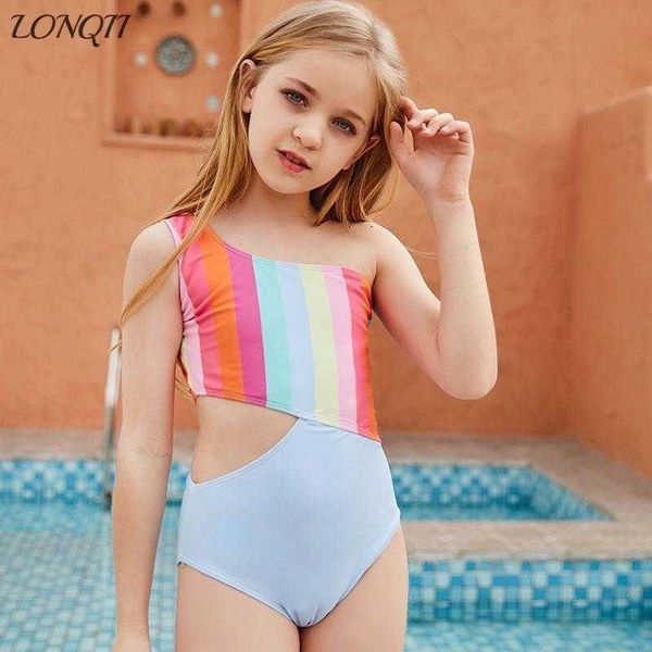childrens swimsuit womens rainbow printing stitching hollow out oblique one piece girls, White;black
childrens swimsuit womens rainbow printing stitching hollow out oblique one piece girls, White;black