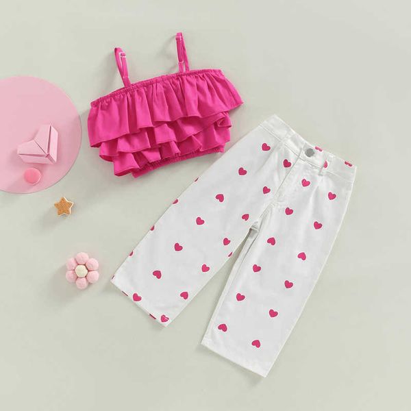 clothing sets toddler kids baby girls summer clothes sets solid color layered ruffle camisole crop + heart print jeans long pants aa230504, White
clothing sets toddler kids baby girls summer clothes sets solid color layered ruffle camisole crop + heart print jeans long pants aa230504, White