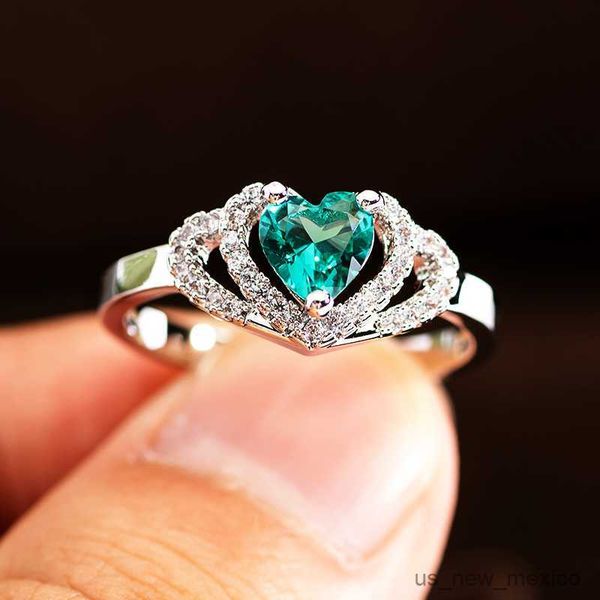 band rings fashion crystal green zircon heart shaped wedding rings for women rose gold elegant engagement rings jewelry gift, Silver
band rings fashion crystal green zircon heart shaped wedding rings for women rose gold elegant engagement rings jewelry gift, Silver