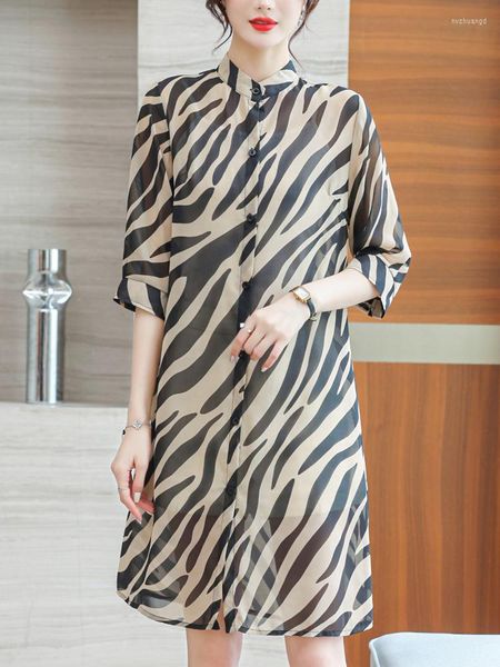 women's blouses zebra print shirt summer spring half sleeve women korean fashion vintage single breasted chiffon shirts, White
women's blouses zebra print shirt summer spring half sleeve women korean fashion vintage single breasted chiffon shirts, White