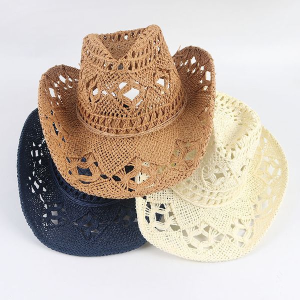 wide brim hats bucket fashion hollowed handmade cowboy straw hat women men summer outdoor travel beach sun solid western sunshade cap 230504, Blue;gray
wide brim hats bucket fashion hollowed handmade cowboy straw hat women men summer outdoor travel beach sun solid western sunshade cap 230504, Blue;gray