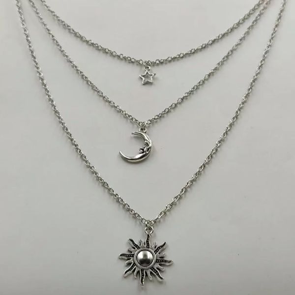 pendant necklaces multi layered moon sun stars choker girl wedding souvenirs party gift simple for women men gift 230504, Silver
pendant necklaces multi layered moon sun stars choker girl wedding souvenirs party gift simple for women men gift 230504, Silver