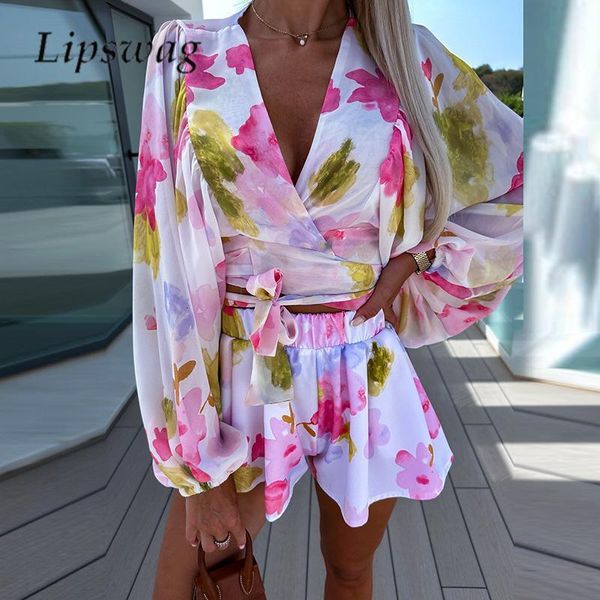 womens two piece pants v neck lantern sleeve laceup and shorts set print high waist beach spring summer pleated chiffon ladies 230505, White
womens two piece pants v neck lantern sleeve laceup and shorts set print high waist beach spring summer pleated chiffon ladies 230505, White
