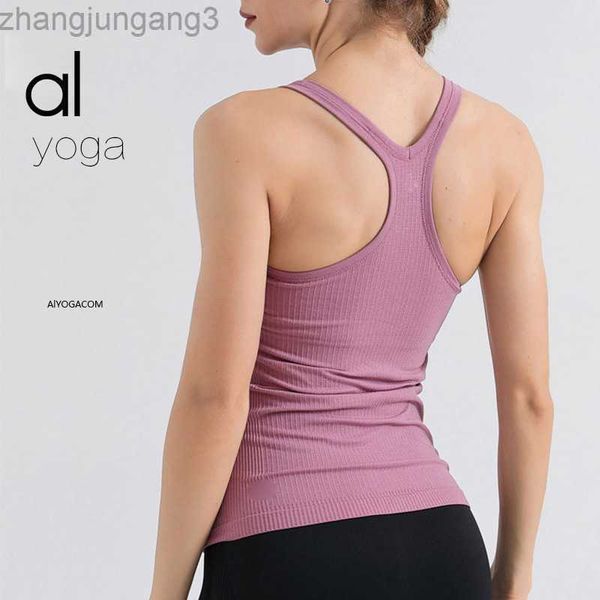 desginer alo yoga t shirt vest with bra for women's fitness exercise breathable suit suspender vest top, White
desginer alo yoga t shirt vest with bra for women's fitness exercise breathable suit suspender vest top, White
