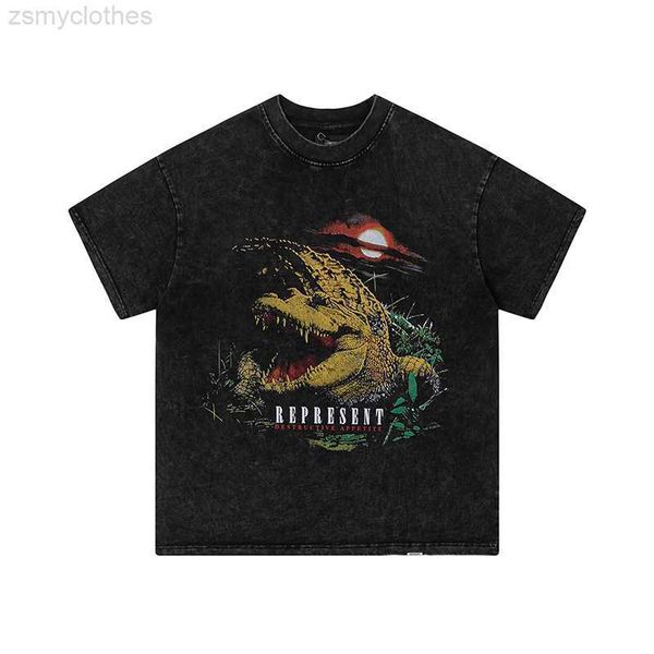 men's t-shirts represent 23ss vintage washed crocodile sunset print printed distressed short-sleeved t-shirt hip hop couple fashion t-s, White;black
men's t-shirts represent 23ss vintage washed crocodile sunset print printed distressed short-sleeved t-shirt hip hop couple fashion t-s, White;black