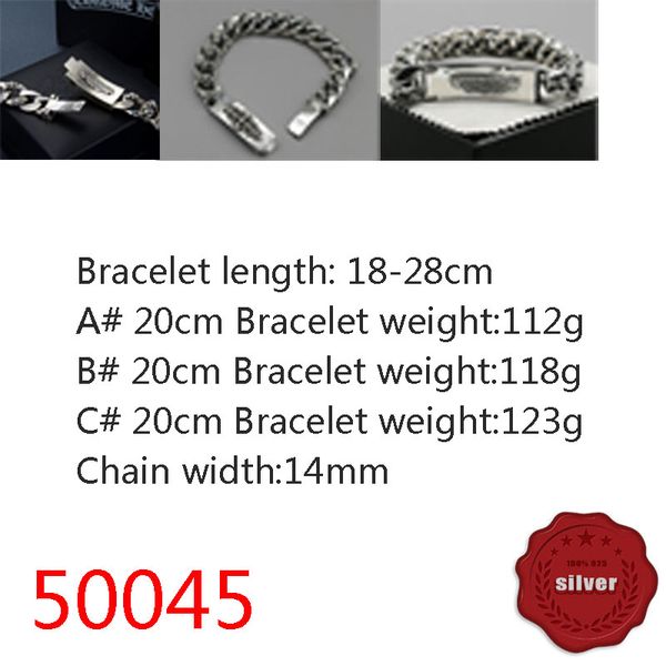 50045 hip hop s925 sterling silver bracelet punk style personalized youth dominant cross flower letter jewelry couple popular accessories, Golden;silver
50045 hip hop s925 sterling silver bracelet punk style personalized youth dominant cross flower letter jewelry couple popular accessories, Golden;silver
