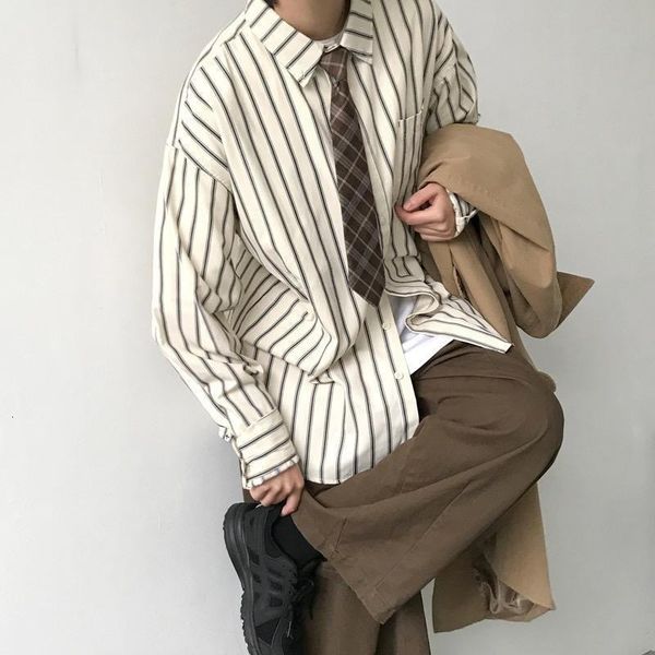 men's casual shirts autumn japanese retro lapel luxury striped shirt for men casual long sleeve buttons fashion retro korean clothes ha, White;black
men's casual shirts autumn japanese retro lapel luxury striped shirt for men casual long sleeve buttons fashion retro korean clothes ha, White;black
