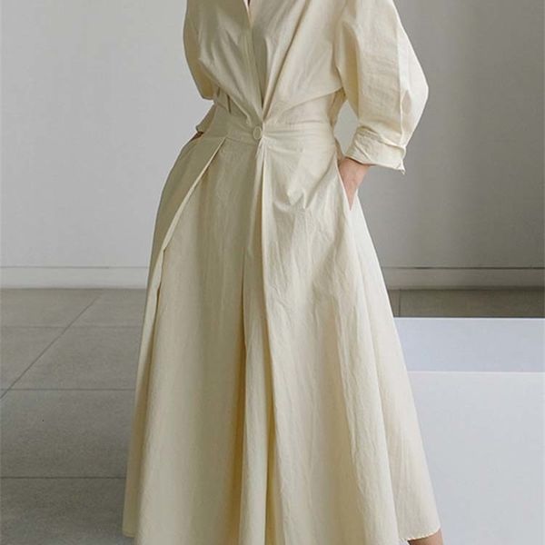party dresses eam women beige pleated long big size elegant dress lapel sleeve loose fit fashion spring autumn 2023 1de91400 230428, White;black
party dresses eam women beige pleated long big size elegant dress lapel sleeve loose fit fashion spring autumn 2023 1de91400 230428, White;black