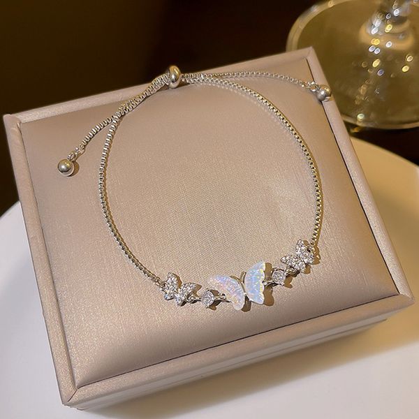 chain colorful zircon butterfly drawstring bracelets for women lovely bowknot silver color adjustable jewelry birthday gifts 230504, Black
chain colorful zircon butterfly drawstring bracelets for women lovely bowknot silver color adjustable jewelry birthday gifts 230504, Black