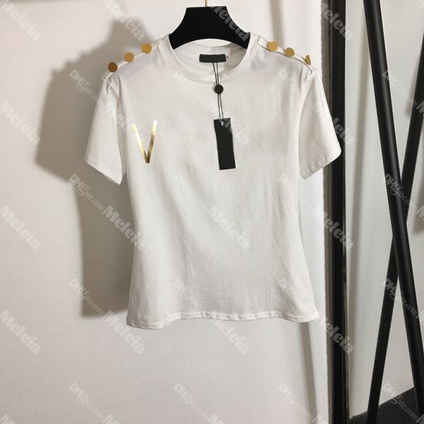 gold letter womens t shirt designer printed casual female tees summer cotton short sleeve for ladies, White
gold letter womens t shirt designer printed casual female tees summer cotton short sleeve for ladies, White