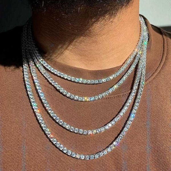 rts 4mm vvs moissanite 925 silver tennis chain necklace for hiphop jewelry
rts 4mm vvs moissanite 925 silver tennis chain necklace for hiphop jewelry