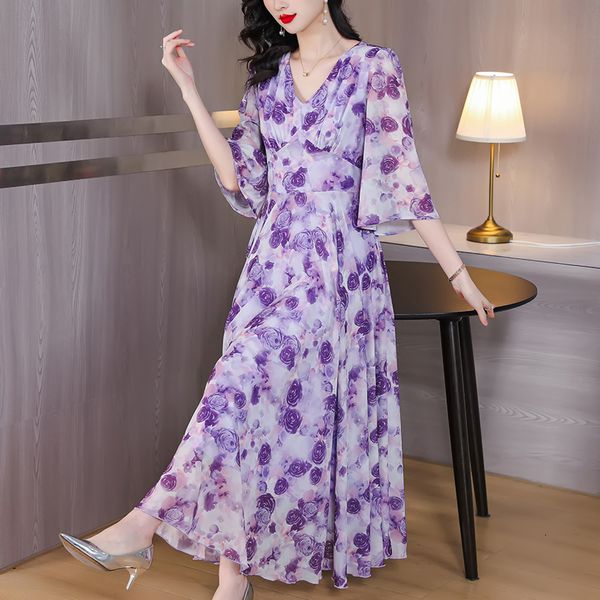 casual dresses vacation floral silk beach dresses women v-neck long dress summer bodycon maxi dress party evening elegant luxury vestidos 23, Black;gray
casual dresses vacation floral silk beach dresses women v-neck long dress summer bodycon maxi dress party evening elegant luxury vestidos 23, Black;gray