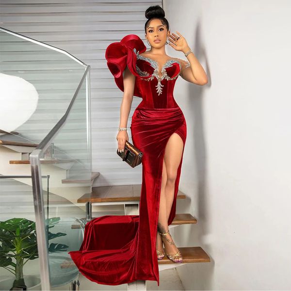 party dresses 2023 african women's ruffled formal evening gowns long slit one shoulder prom appliques velvet robe de soiree 230505, White;black
party dresses 2023 african women's ruffled formal evening gowns long slit one shoulder prom appliques velvet robe de soiree 230505, White;black