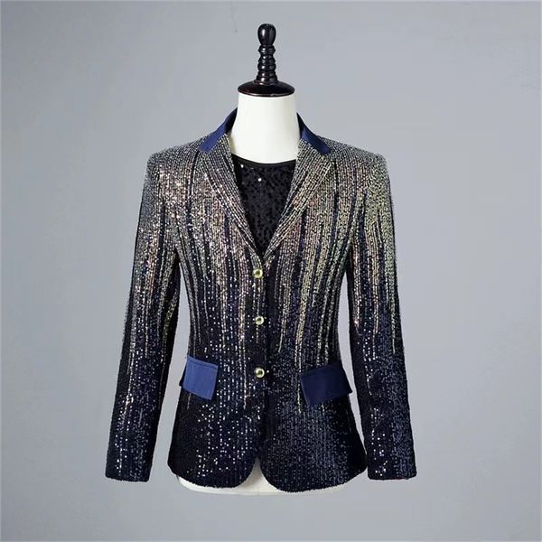 designer mens suit gradient blue sequin flat lapel collar casual suit jacket mens popular fashion formal casual business long sleeved jacket, White;black
designer mens suit gradient blue sequin flat lapel collar casual suit jacket mens popular fashion formal casual business long sleeved jacket, White;black