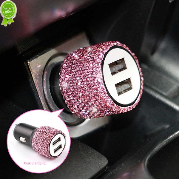 new bling usb car charger 5v 2.1a dual port fast adapter pink car decor car styling diamond car accessories interior for woman
new bling usb car charger 5v 2.1a dual port fast adapter pink car decor car styling diamond car accessories interior for woman