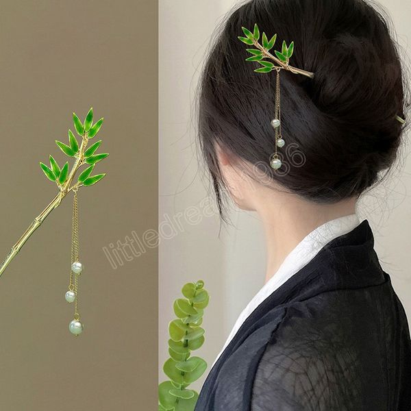 vintage bamboo leaf hair stick for women metal hair fork chopsticks tassels hairpin headwear jewelry hair accessories, Golden;silver
vintage bamboo leaf hair stick for women metal hair fork chopsticks tassels hairpin headwear jewelry hair accessories, Golden;silver