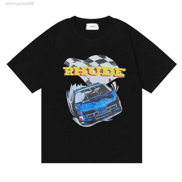 men's rhude t shirt fashion racing design commemorative sleeved double yarn pure cotton men and couple lwve, White;black
men's rhude t shirt fashion racing design commemorative sleeved double yarn pure cotton men and couple lwve, White;black