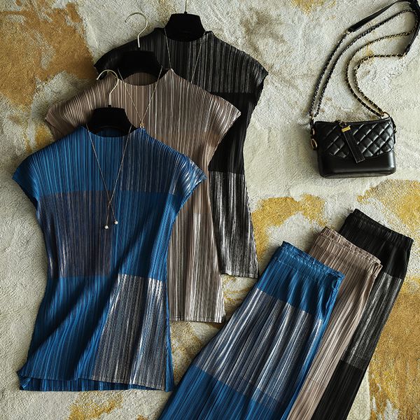 womens two piece pants tianpei pleated sets sleeveless tshirt straight trousers brush metal loungewear women vintage aesthetic clothes 23050, White
womens two piece pants tianpei pleated sets sleeveless tshirt straight trousers brush metal loungewear women vintage aesthetic clothes 23050, White