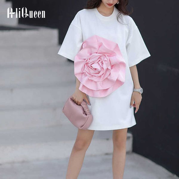women's t-shirt summer korean women 3d floral appliques casual loose cotton tshirt dress vestidos female casual mini dresses cotton lon, White
women's t-shirt summer korean women 3d floral appliques casual loose cotton tshirt dress vestidos female casual mini dresses cotton lon, White