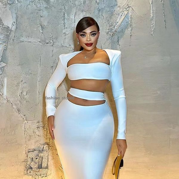 2023 women's new solid color fashion temperament long sleeved half length skirt set, Black;gray
2023 women's new solid color fashion temperament long sleeved half length skirt set, Black;gray