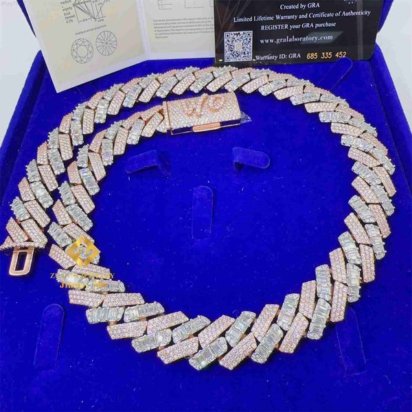 customized 18mm width 925 sterling silver two tone color rose white gold vvs1 moissanite baguette cuban link chain necklace
customized 18mm width 925 sterling silver two tone color rose white gold vvs1 moissanite baguette cuban link chain necklace