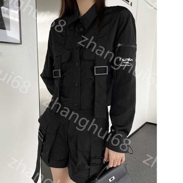 23ss women shirt womens designer clothing high neck blouse pocket printed zipper lapel short long-sleeved shirt in black women clothes a1, White
23ss women shirt womens designer clothing high neck blouse pocket printed zipper lapel short long-sleeved shirt in black women clothes a1, White
