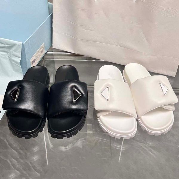 women slides classic leather slide slippers platform sandals shoes slip-on triangle logo flats sandal women luxury designer slides slipper f, Black
women slides classic leather slide slippers platform sandals shoes slip-on triangle logo flats sandal women luxury designer slides slipper f, Black