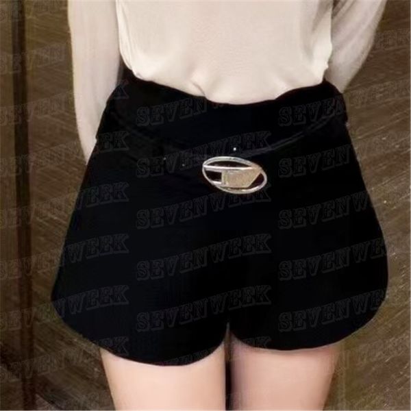 women shorts pants with metal letter belt cool girls street style casual short pant, White;black
women shorts pants with metal letter belt cool girls street style casual short pant, White;black