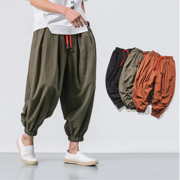 pants men loose harem pants chinese linen overweight sweatpants casual brand oversize trousers male, Black
pants men loose harem pants chinese linen overweight sweatpants casual brand oversize trousers male, Black