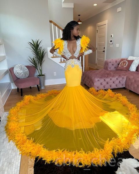 2023 may aso ebi yellow mermaid prom dress feather beaded crystals evening formal party second reception birthday engagement gowns dress rob, Black
2023 may aso ebi yellow mermaid prom dress feather beaded crystals evening formal party second reception birthday engagement gowns dress rob, Black