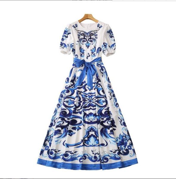 304 2023 spring flora print dress crew neck short sleeve crew neck blue beads polyester panelld dress luxury fashion prom womens clothes, Black
304 2023 spring flora print dress crew neck short sleeve crew neck blue beads polyester panelld dress luxury fashion prom womens clothes, Black