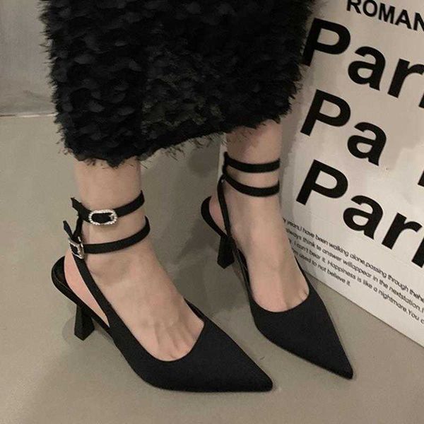 sandals slingbacks high heels pumps women new pointed toe thin heeled party shoes woman solid color ankle buckle summer 230423, Black
sandals slingbacks high heels pumps women new pointed toe thin heeled party shoes woman solid color ankle buckle summer 230423, Black